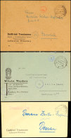 KEMBERG (Kr. Wittenberg), 3 Firmen-Briefe Aus 1945/46 Mit Blauem Bzw. Rotem B1 U. Handschriftl. Wertangabe,... - Autres & Non Classés