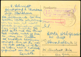 HEINERSDORF über Lobenstein (Thür.), Poststellen-II-.Stpl. U. Barfreimachung A. Karte Vom 9.10.45,... - Autres & Non Classés