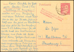 1945, 6 Pfg. Hitler- Ganzsachenkarte Aus REUTE (TIROL) 29.3. Nach Heilbronn Mit Rotem L3 "Weiterleitung Durch... - Autres & Non Classés