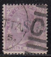 Nine Pies , British East India 1874, QV Used,  Early Indian Cancellations, Cooper, Renouf - 1854 East India Company Administration
