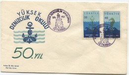TURKEY,TURQUIE,TURKEI, SHIPPING HIGH SCHOOL1959 FIRST DAY COVER - Lettres & Documents