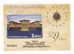 AC - TURKEY BLOCK STAMP - 91st YEAR OF THE REPUBLIC OF TURKEY NUMBERED SOUVENIR SHEET MNH 29.10.2014 - Hojas Bloque