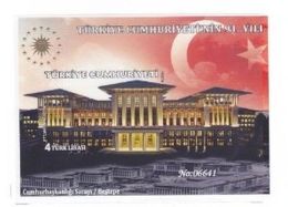 AC - TURKEY BLOCK STAMP  - 91st YEAR OF THE REPUBLIC OF TURKEY NUMBERED SOUVENIR SHEET MNH ​​​​​​​29.10.2014 - Blocks & Sheetlets