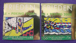 UNO-Wien 545/6 Oo/used, Sport Für Frieden: Olympische Sommerspiele, Peking - Used Stamps