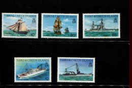 TURKS EN CAIKOSEILANDEN  POSTFRIS MINT NEVER HINGED POSTFRISCH EINDWANDFREI NEUF SANS CHARNIERE YVERT 639 - 643 SCHEPEN - Turks E Caicos