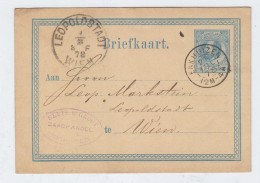 Netherlands/Austria ENKHUIZEN/WIEN POSTAL CARD 1878 - Covers & Documents
