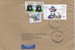 TIMBRES - STAMPS - LETTRE PAR AVION POUR PORTUGAL - BRÉSIL - ÉCRIVANT FERNANDO PESSOA ET AUTRES TIMBRES DIVERS - Briefe U. Dokumente