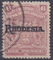 RHODESIA - 1909 6d Coat Of Arms Overprinted. Scott 89. Used - Other & Unclassified