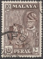Perak (Malaysia). 1957-61 Sultan Yussuf ´Izzuddin Shah. 10c Deep Brown Used. SG 155 - Perak