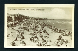 ENGLAND  -  Margate  Westbrook  Bathing Pavilion And Sands  Unused Vintage Postcard - Margate