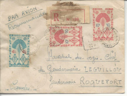 Recommandé De Tananarive Timbres France Libre 288 & 290x2 1945 - Covers & Documents