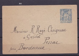 Enveloppe 15 C Non Voyagée  J 61 - Standard- Und TSC-Briefe (vor 1995)