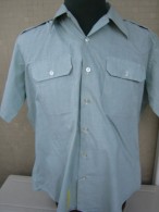 Camicia Verde-azzurrina Maniche Corte Originale Us Army Tg.16 1/2 - Uniforms