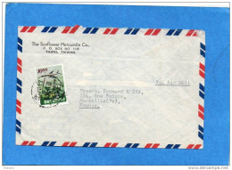 MARCOPHILIE-lettre  Avion -TAIWAN-- Afft N° A 12-départ TAPEI  En 1963 Pour Françe - Storia Postale