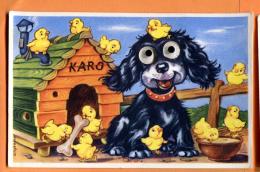 PCJ-09 Chien Devant Sa Niche Avec Poussins. Karo. Circulé Sous Enveloppe - Ostern