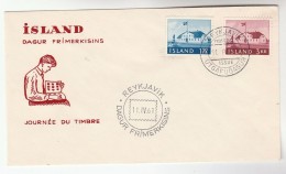 1961 ICELAND FDC STAMP DAY Cover Stamps Philately - FDC