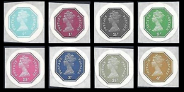 GREAT BRITAIN 1974 E2 Octagon 3rd Imperf Self Adhesive Set:8 Values  [PRINT:1000]  [non Dentelé,Geschnitten,no Dentado] - Abarten & Kuriositäten