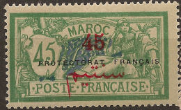 FRENCH MOROCCO 1914 45c On 45c SG 52 HM #UB21 - Ongebruikt