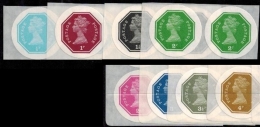 GREAT BRITAIN 1974 E2 Octagon 3rd Imperf Self Adhesive PAIRS:8 (16 Stamps) [PRINT:1000]  [non Dentelé,Geschnitten] - Variétés, Erreurs & Curiosités