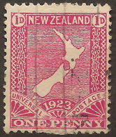 NZ 1923 1d Map Cowan SG 462 U #UD32 - Gebruikt