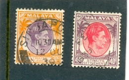 1936 MALACCA Y & T N° 232 - 233 ( O ) Georges VI 30c - Malacca