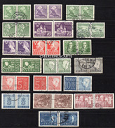 SWEDEN 1939-1963  SMALL COLLECTION SE TENANT BOOKLET PAIRS USED  19 DIFFERENT FACIT Nos. SEE DESCRIPTION - Colecciones