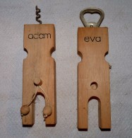 DECAPSULEUR TIRE BOUCHON BOIS ADAM ET EVE Erotique BE - Bottle Openers