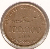 4-turk100000-00. Moneda Turkia Circulada. 100000 Liras 2000. BC - Turchia