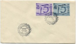 TURKEY,TURQUIE,TURKEI, TURKISH-AMERICAN COOPERATION 1957 FIRST DAY COVER - Lettres & Documents