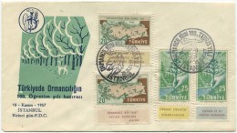 TURKEY,TURQUIE,TURKEI, 100 YEARS OF FORESTRY 1957 FIRST DAY COVER - Lettres & Documents