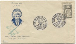 TURKEY,TURQUIE,TURKEI, SECRETARY CELEBİ YEAR REMEMBRANCE 1958 FIRST DAY COVER - Lettres & Documents