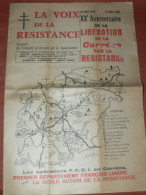 TULLE / BRIVE / USSEL /  JOURNAL LA VOIX DE LA RESISTANCE 1964 / XX ANNIV OPERATIONS FFCI EN CORREZE / - 1950 - Nu