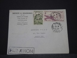 COTE D´IVOIRE AOF - Env Avec Griffe Par Avion D´Abidjan Pour La France - Dec 1954 - P17839 - Covers & Documents