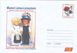 42115- LENAU-LENAUHEIM MUSEUM, FOLKLORE COSTUMES, DOLLS, COVER STATIONERY, 2005, ROMANIA - Poupées