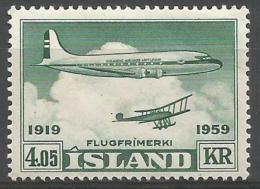 Iceland - 1959 Air Transport Anniversary 4.05kr MLH *   Sc C31 - Ungebraucht