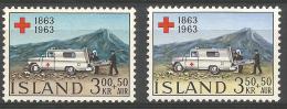 Iceland - 1963 Red Cross Set Of 2 MLH *   Sc B17-18 - Unused Stamps