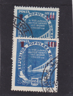 ERROR,FIVE YEAR PLAN,1952,MOVED OVERPRINT,1 LEU,COVER VARIATY,USED STAMPS,ROMANIA. - Errors, Freaks & Oddities (EFO)