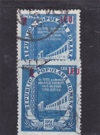 ERROR,FIVE YEAR PLAN,1952,MOVED OVERPRINT,1 LEU,COVER VARIATY,USED STAMPS,ROMANIA. - Abarten Und Kuriositäten