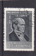 ERROR, SCIENTIST C. DARWIN,1959,COLOR VARIATY,USED STAMPS,ROMANIA. - Variedades Y Curiosidades