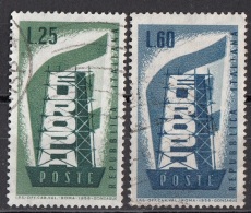 Italia 1956 Uf. 803-804 Europa CEPT I Emissione Viaggiato Used - Full Set - 1956