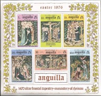 E)1976 ANGUILA, THE THREE MARYS, CRUCIFIXION, TWO SOLDIERS, ANNUNCIATION, ALTAR TAPESTY, S/S, MNH - Anguilla (1968-...)