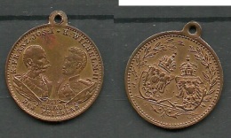 Kupfermedaille Deutschland/ Österreich Franz Josef Und Wilhelm II Die Freunde Des Friedens - Monedas Elongadas (elongated Coins)