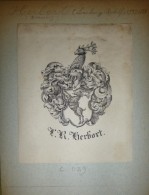 Ex-libris Héraldique XIXème - Suisse - Ludwig-Rudolf HERBORT ( Berne) - Ex-libris