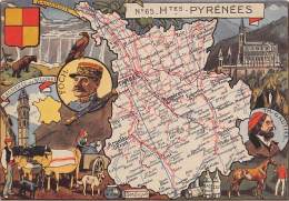 Hautes Pyrénées      65     Carte Géographique..   Foch      THéophile Gautier - Other & Unclassified