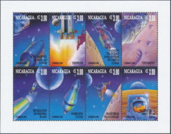 NICARAGUA SHEET ESPACE SPACE ESPACIO COSMONAUTS ASTRONAUTES ASTRONAUTAS - Autres & Non Classés