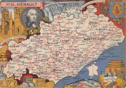 Hérault     34     Carte Géographique.    Cambacérès - Andere & Zonder Classificatie