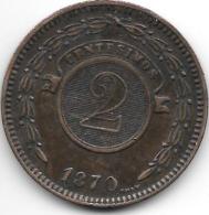 Paraguay 2 Centavos 1870 Km3  Vf+ - Paraguay