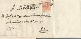 LV144-  Lettera Con Testo Del 7 Dicembre1853 Da Lodi A Milano Con 15 Cent Rosso  3° Tipo  Sass N 6- . Leggi.... - Lombardy-Venetia