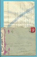 Brief (met Inhoud)  Met Stempel ESSLINGEN  Op 2/9/1943 Naar Waterloo , Met Censuur Gepruft - Guerre 40-45 (Lettres & Documents)