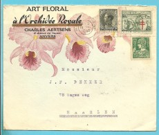 340+396+401 Op Brief Met Stempel ANTWERPEN , Geillustreerd ART FLORAL / à L'Orchidee Royale / Charles Aertsens - 1932 Ceres Und Mercure